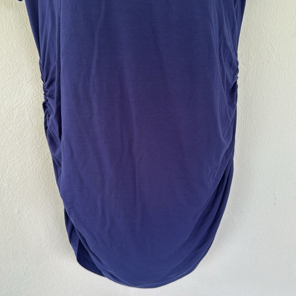Smallshow maternity dark blue short sleeve scoop neck tee size large - Picture 4 of 11